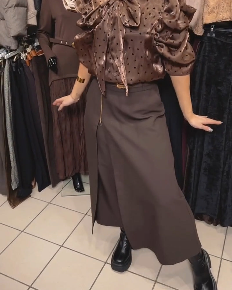 Elegant Casual Design Zipper Pants