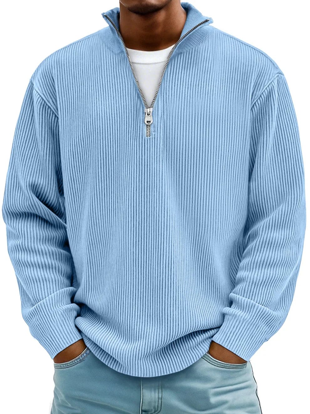 André Ferran™ | Premium cotton ribbed half-zip pullover