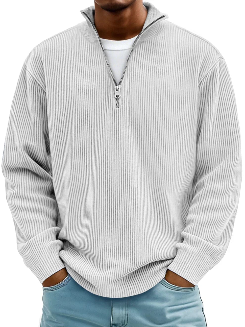 André Ferran™ | Premium cotton ribbed half-zip pullover