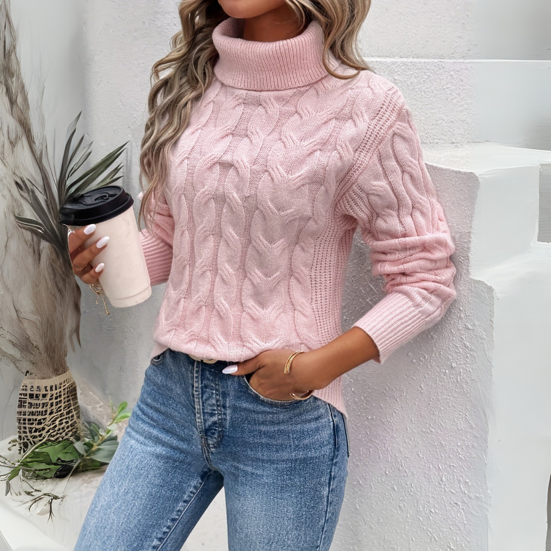 Amelia | Elegant High-Neck Knitted Sweater