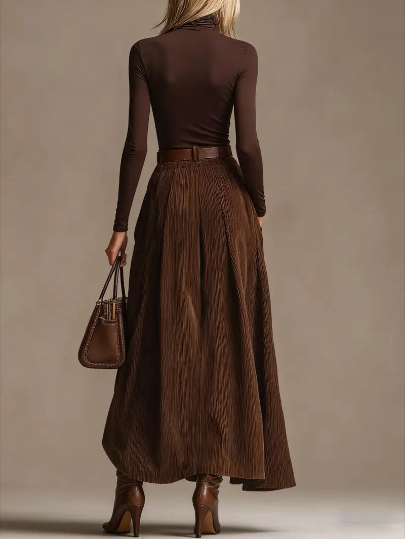 Aveline™ | Two-Piece Set (Turtleneck & Maxi Skirt)