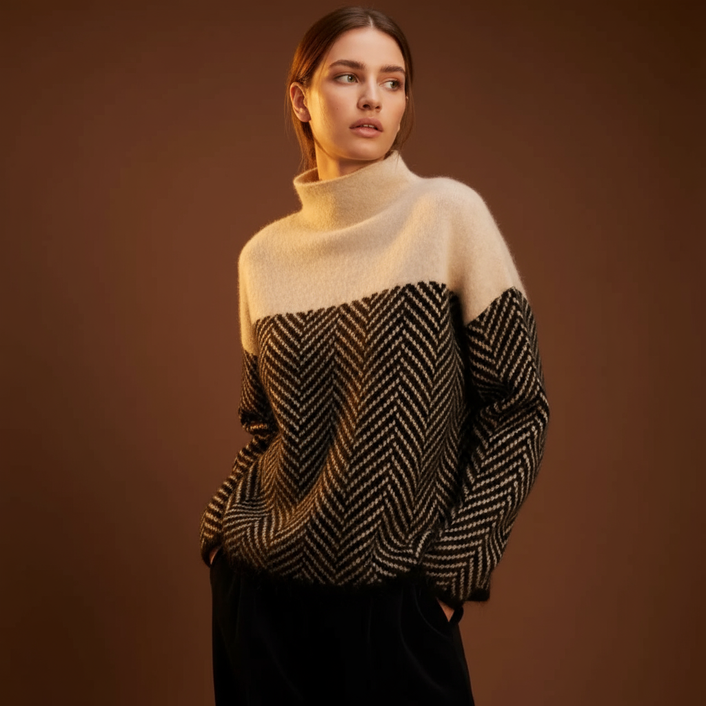 ADELIE | High-Quality High Neck Sweater in Fine Knit