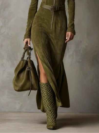Alessia™ | Long Suede Dress