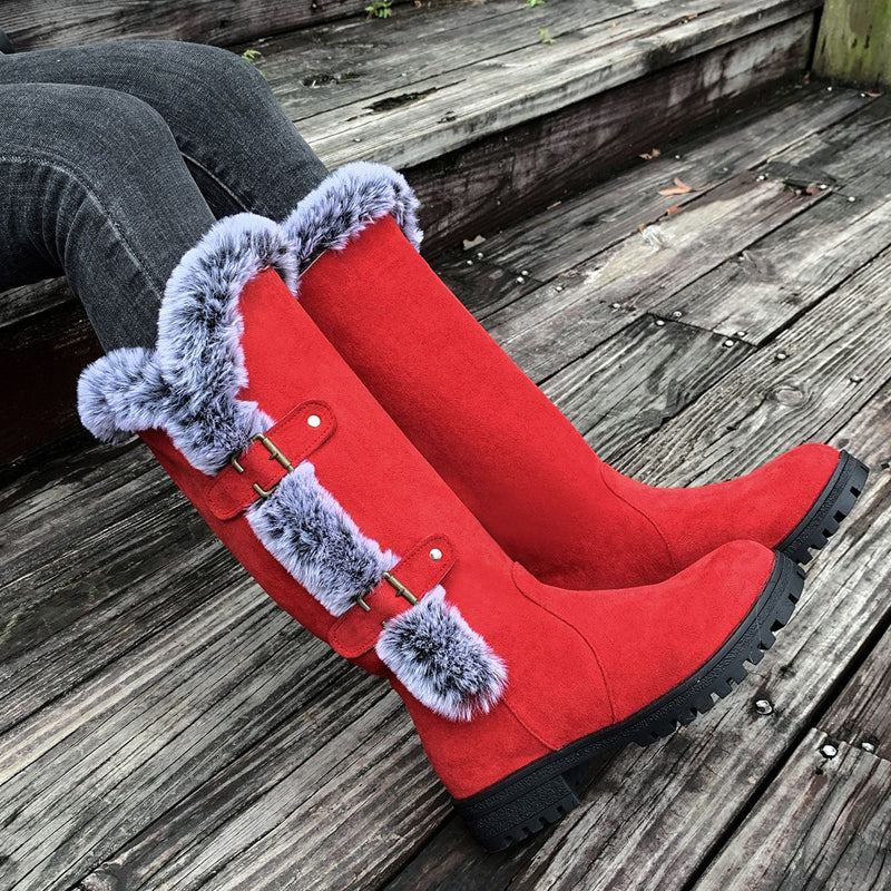 Ladies Thick Plush Mid-Calf Snowboots